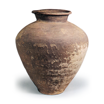 Atsumi ware: jar with incised ornament.