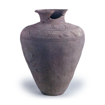 Atsumi ware: jar with incised ornament.