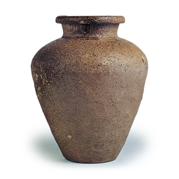 Sanage ware: jar with three horizontal grooves.