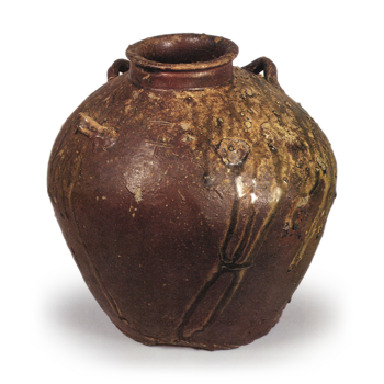 Echizen ware: jar with four handles.