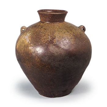 Echizen ware: jar with two handles.