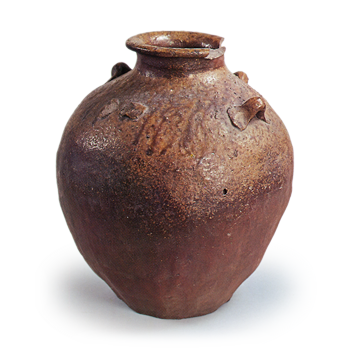 Echizen ware: jar with four handles.