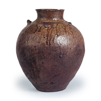 Echizen ware: jar with four handles.