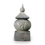 Suzu ware: Five-storied pagoda with carved Sanskrit languages and incised inscriptions.