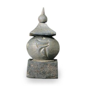 Suzu ware: Five-storied pagoda with carved Sanskrit languages and incised inscriptions.