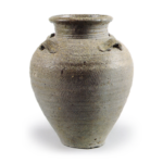 Suzu ware: four handled jar with comb-mark pattern.