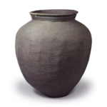 Suzu ware: jar with beaten surface.