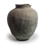 Suzu ware: jar with beaten surface.