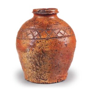 Shigaraki ware: Higaki-patterned jar.