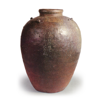 Bizen ware: jar with four handles.