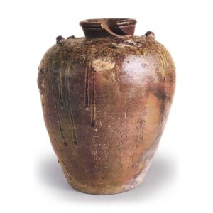 Bizen ware: jar with four handles.