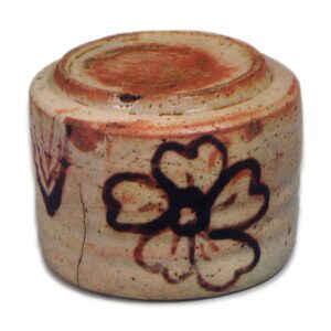 Shino incence burner with cherry and plover design