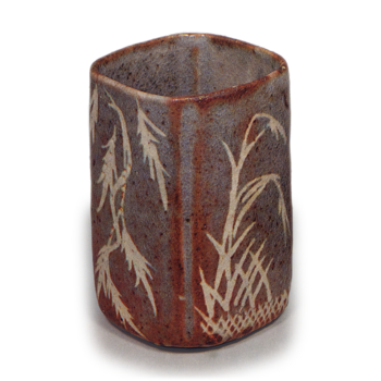 Gray Shino cylindrical square mukōzuke bowls