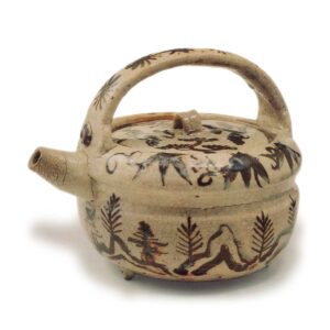 Shino wine pot with landscape design