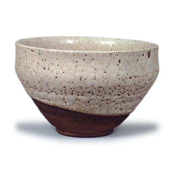 Shino tea bowl of temmoku type