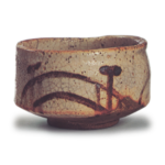 Shino tea bowl with bridge design, known as "Sumiyoshi"