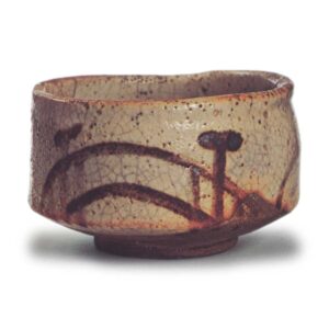 Shino tea bowl with bridge design, known as "Sumiyoshi"