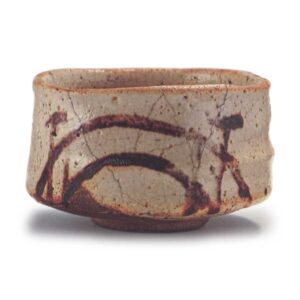 Shino tea bowl with bridge design