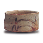 Shino tea bowl with bridge design