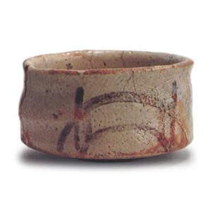 Shino tea bowl with bridge design