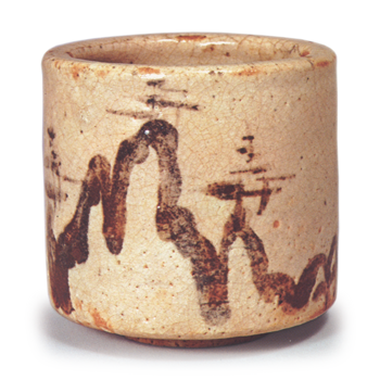 Shino incense burner with landscape design