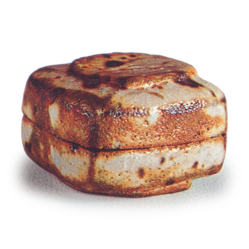 Shino incense caddy in garan-seki (foundation stone) shape