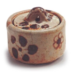 Shino incense caddy with plum blossom design