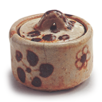 Shino incense caddy with plum blossom design