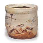 Shino water jar with notch-shaped mouth