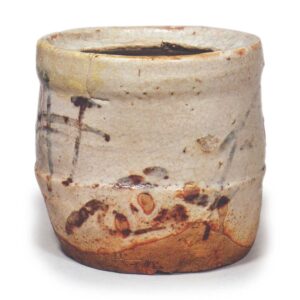 Shino water jar with notch-shaped mouth