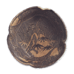 Gray Shino large lobed bowl