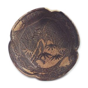 Gray Shino large lobed bowl