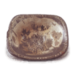 Gray Shino bowl with flowering grass design