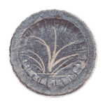 Gray Shino dish with flowering grass design