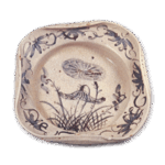 Shino bowl with lotus design
