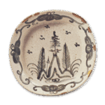 Shino bowl with landscape design