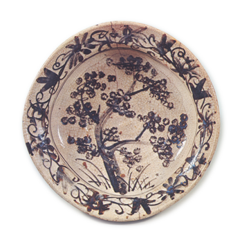 Shino bowl with tree design