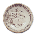 Shino large bowl with angler design