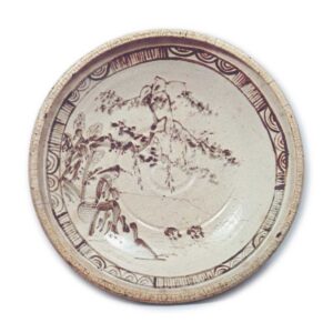 Shino large bowl with angler design