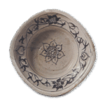 Shino bowl with scrolling grass design