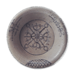 Shino bowl with floral cross design