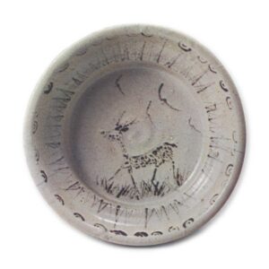 Shino bowl with deer design