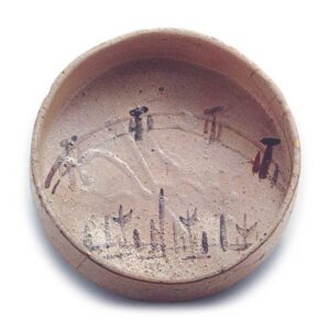 Shino bowl with bridge design