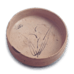 Shino bowl with flowering grass design