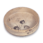 Shino bowl with flowering grass design