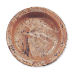 Pink Shino bowl with tree design