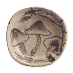 Shino bowl with mushroom design