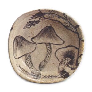 Shino bowl with mushroom design