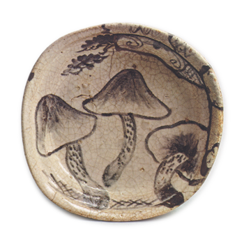 Shino bowl with mushroom design