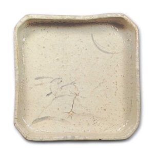 Shino bowl with moon and here design